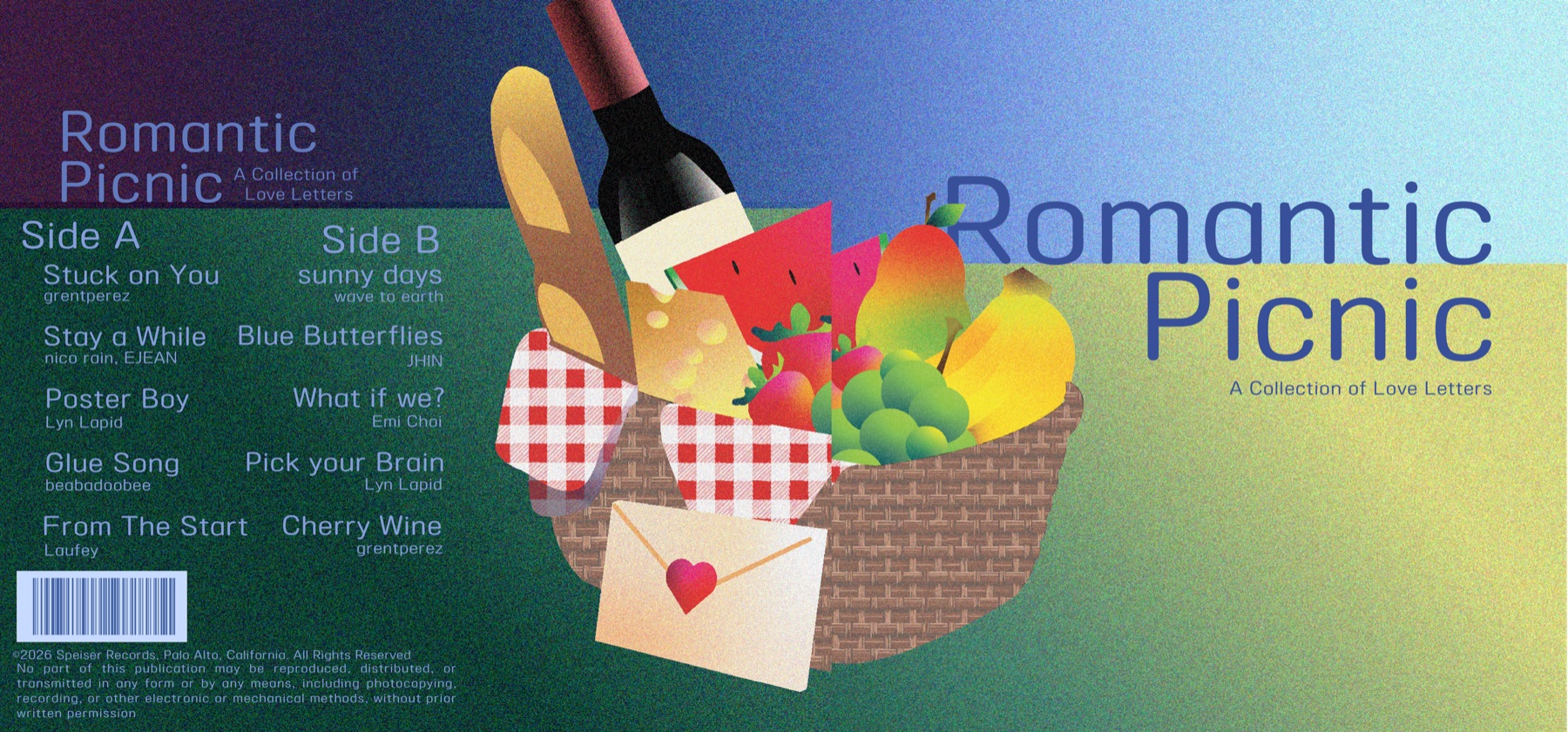 Romantic Picnic album sleeve — back and front covers